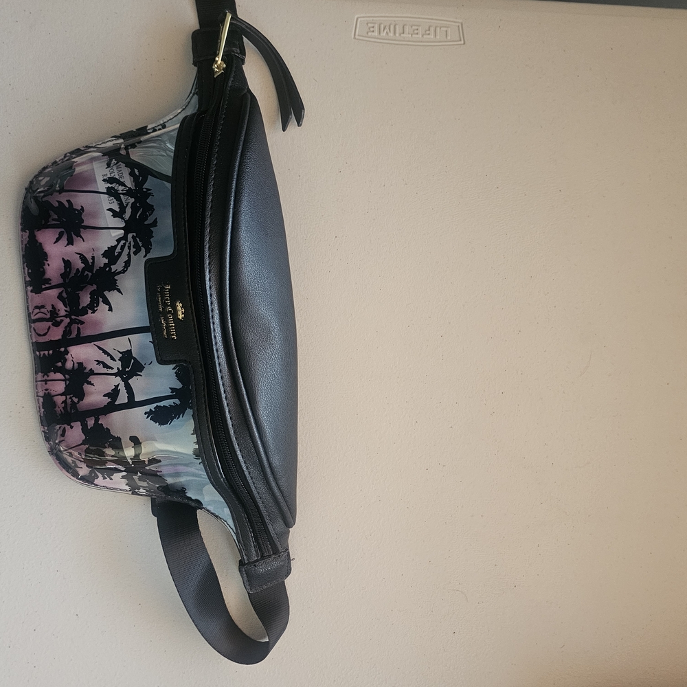 Juicy Couture Black and Pastel Palm Print Belt Bag